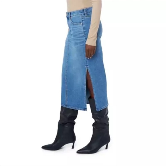 Edited by Remi Bader Denim Midi Skirt with Side Slit size 8 - Picture 8 of 15